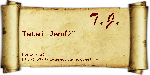Tatai Jenő névjegykártya
